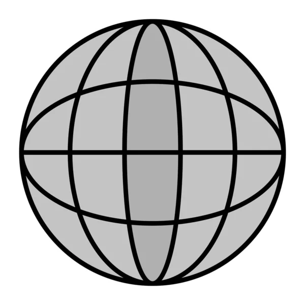 全球偶像 世界行星矢量图标的简单示例 用于在白色背景下隔离的网页设计 — 图库矢量图片