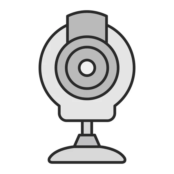Ikona Kamery Internetowej Zarys Symbolu Ilustracji Wektora Mikroskopu Edytowalny Udar — Wektor stockowy