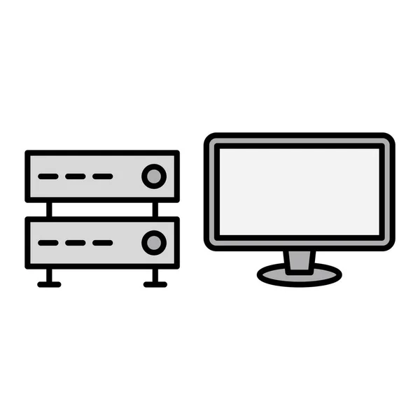Monitoring Server Vector Illustration — Stock Vector