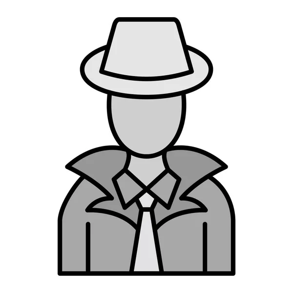 Espionaje Icono Silueta Hombre Ilustración Vectorial — Vector de stock