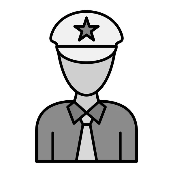 Ікона Поліцейського Поліцейський Плоский Векторний Дизайн Символів — стоковий вектор
