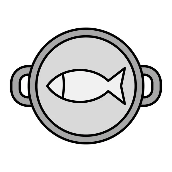 Fish Cooking Icon Outline Illustration Web — Wektor stockowy