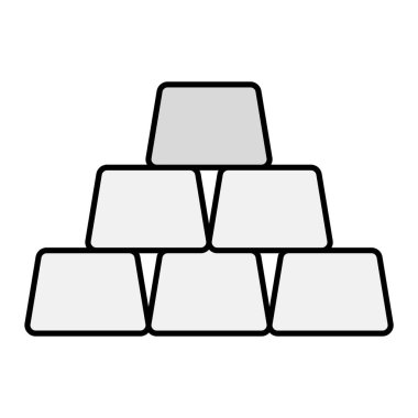 Beyaz arkaplanda altın külçeleri simgesi. vektör illüstrasyonu