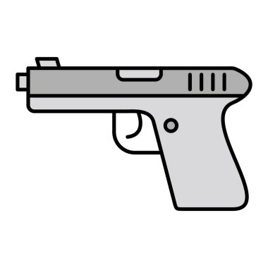 Silah ikonu. Web için tabanca vektör simgelerinin özet çizimi