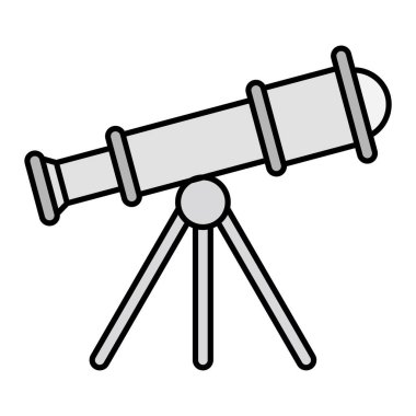 Teleskop simgesi. Web için dürbün vektör simgelerinin özet çizimi