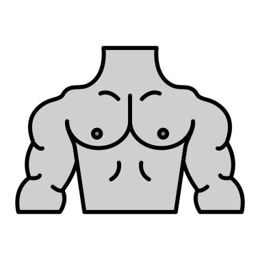 Vücut simgesi. Göğüs vektörü sembolünün ana hatları.