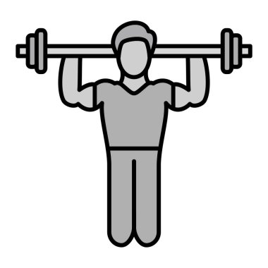 Fitness adamı dambıl vektör illüstrasyonunu kaldırıyor