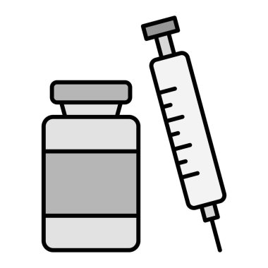 medical syringe with blood vector illustration design