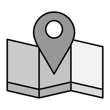 Harita iğne simgesi. GPS konum vektör illüstrasyon sembolü ve web tasarımı. beyaz arkaplanda izole