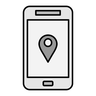 Cep telefonu simgesi, vektör illüstrasyonu