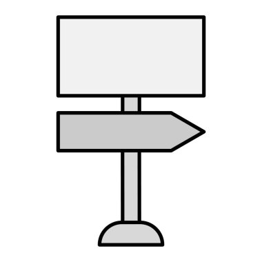 Yol işareti simgesi. Web tasarımı için işaret direği vektör simgelerinin özet çizimi