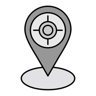 GPS yön bulma simgesi. Çizgi harita işaretleyici vektör resimleme çizelgesi. İzole edilmiş bir arka plan. konum işaretleyici sembolü.