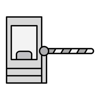 İnşaat işçisi ikonu. Ağ için yol bariyeri vektör simgelerinin özet çizimi