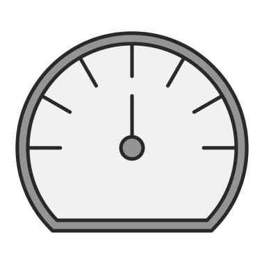 Beyaz arkaplanda izole edilmiş hız göstergesi simgesi. zaman sembolü çizimi.