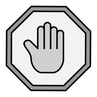 Dur işareti simgesi. vektör illüstrasyonu