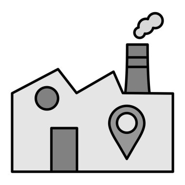 Fabrika binası ikonu. vektör illüstrasyonu