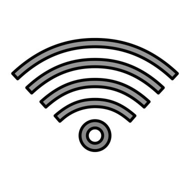 Wi-Fi sinyal ikonu vektörü, ağ ve mobil uygulama tasarımınız için beyaz arkaplanda izole edilmiş, kablosuz anten logosu kavramı