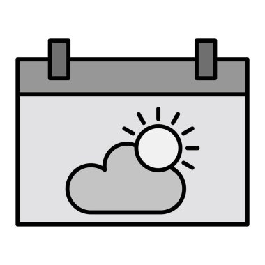 Takvim simgesi vektörü beyaz arkaplanda izole edildi, güneş şeffaf işareti