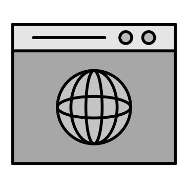 Tarayıcı. Web simgesi basit illüstrasyon