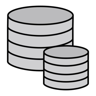 veritabanı simgesi. Web için sunucu vektör simgelerinin özet çizimi