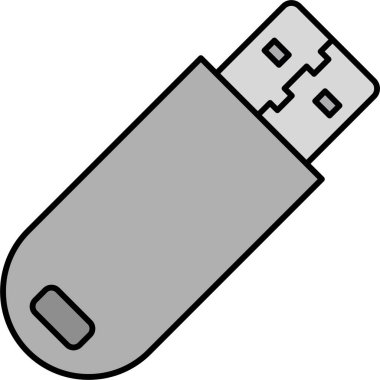 USB flash disk simgesi. vektör illüstrasyonu