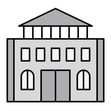 Bina simgesi. Web için ev vektör simgelerinin özet çizimi