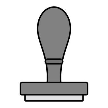 Sapı simgeli siyah damga. Web tasarımı için eski daktilo vektör işaretinin özet çizimi