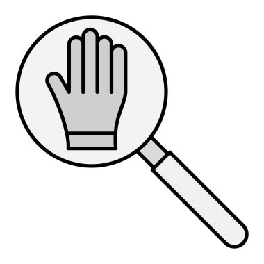 Büyüteç simgesi. Beyaz arkaplanda izole edilmiş web tasarımı için el ele büyüteç sembolü