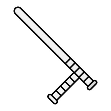 Beyzbol sopası ikonu. Beyaz arkaplanda izole edilmiş web tasarımı için spor ekipman vektör sembolü