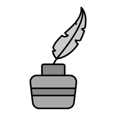 Tüy kalem ikonu vektör illüstrasyon grafik tasarımı