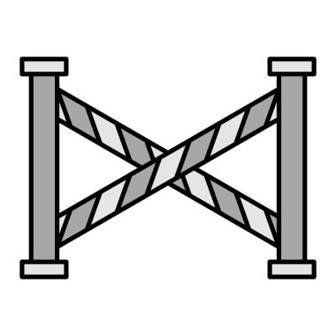 Beyaz arkaplanda izole edilmiş bariyer simgesi. tiyatro sembolü vektör illüstrasyonu.