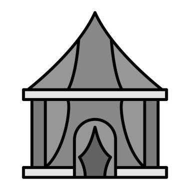 çadır simgesi vektör illüstrasyonu