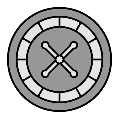 Kumarhane çipi ikonu. Web için rulet tekerleği vektör simgelerinin özet çizimi