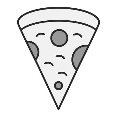 Pizza ikonu. Web için burger vektör simgelerinin özet çizimi