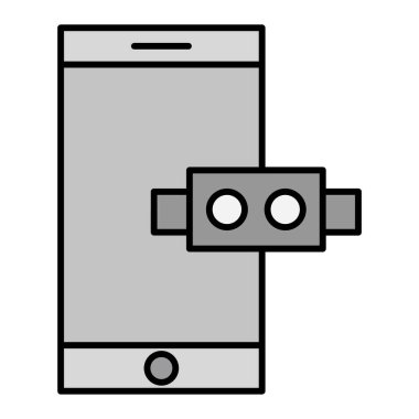 Akıllı telefon aygıtı simgesi. Taslak cep telefonu vektör resimleme çizelgesi. beyaz arkaplanda izole.