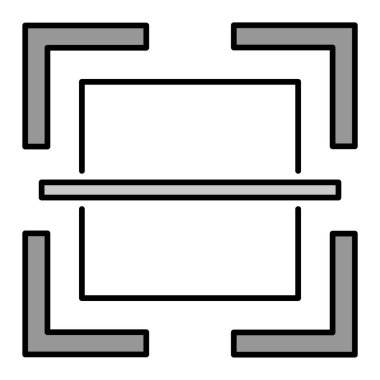 Çıkış satırı simgesi, ana hatlı vektör illüstrasyonu