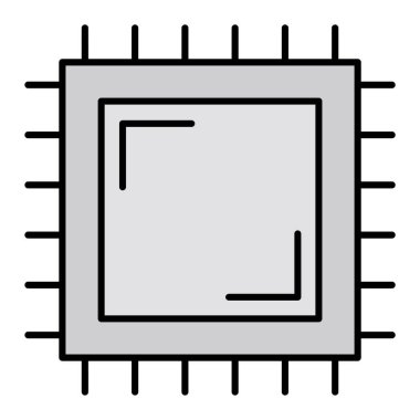 İşlemci. Web simgesi basit illüstrasyon
