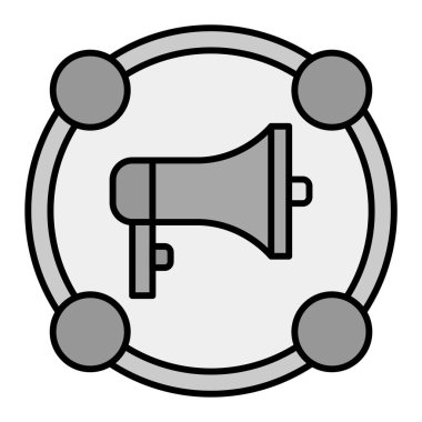 Megafon ikonu vektör illüstrasyonu