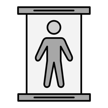 Çanta ikonlu bir adam. vektör illüstrasyonu