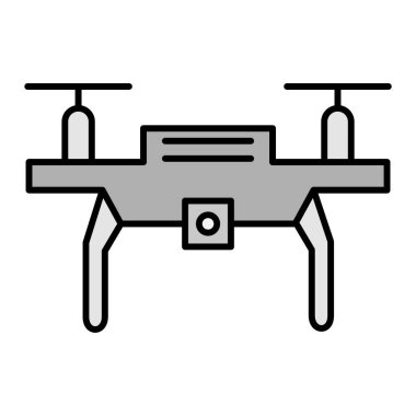 İHA simgesi. Web için kuadrokopter vektör simgelerinin basit illüstrasyonu