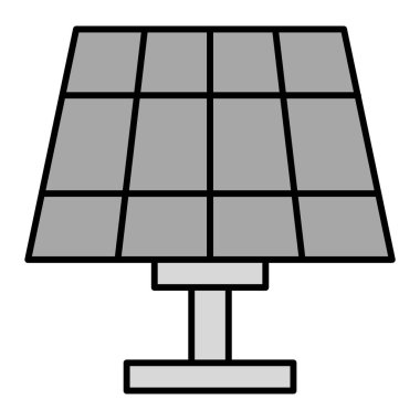 Güneş paneli simgesi. Web için enerji vektör simgelerinin özet çizimi