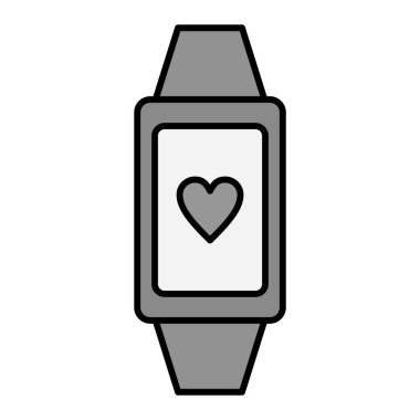 Kalp atış hızı vektör çizimine sahip akıllı twatch