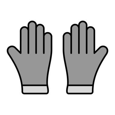 Eldiven ikonu. siyah ve beyaz vektör çizimi
