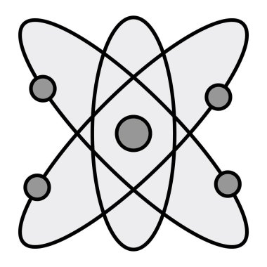 Atom modern simge vektör illüstrasyonu