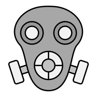 gaz maskesi modern simge vektör illüstrasyonu