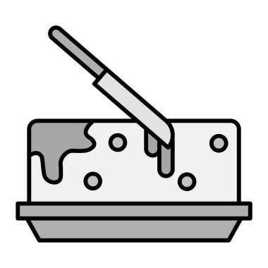 Beyaz arkaplanda tereyağı simgesi 