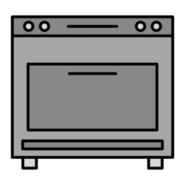 fırın simgesi vektörü beyaz üzerine izole edildi