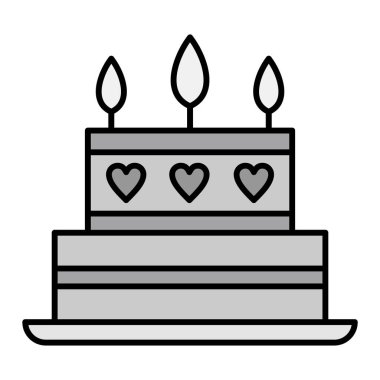 kek ve mumlar ikon vektör illüstrasyonu 
