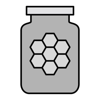 Ballı kavanoz. Beyaz arkaplanda basit illüstrasyon