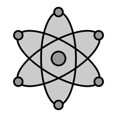 Atom simgesi. Bilim vektörü sembolü ve bonus simgelerinin basit çizimi